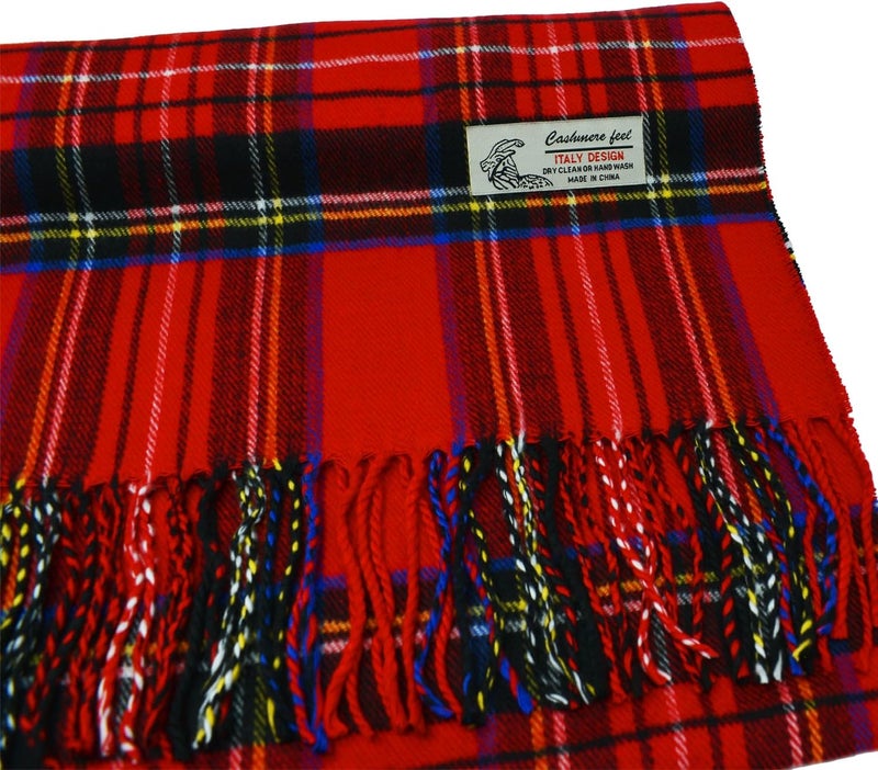 Glory Max Scottish Stewart Tartan Plaid Luxurious Winter Scarf Soft Cashmere Feel 72"x12" - Image 1